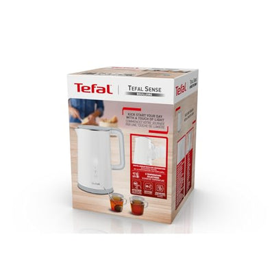Tefal KO6931 Sense Wasserkocher | 1,5 L Kapazität | Digitalanzeige | 5 Temperaturstufen | 360°-Sockel | Wasserstandsanzeige | herausnehmbarer Kalkfilter | 30 Minuten Warmhaltefunktion| 1800W | weiß