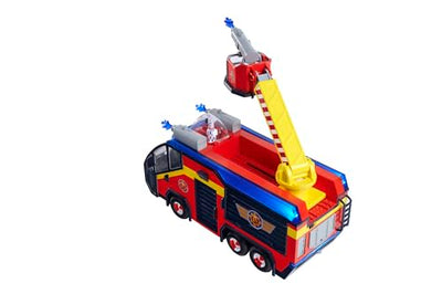 Simba Feuerwehrmann Sam Feuerwehrauto Jupiter mit Leuchteffekten – Robustes Spielzeugfahrzeug für Kinder ab 3 Jahren, großes Einsatzfahrzeug mit Sound und Licht, Feuerwehrfans