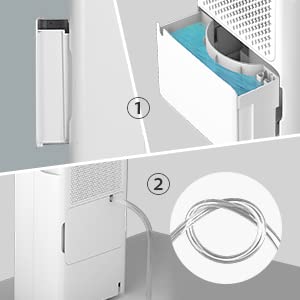 Luftentfeuchter 12L, Elektrisch Entfeuchter für 100m³(~20m²), Luftentfeuchter Keller, Timer, Automatisches Abtauen, Trockene Kleidung, Kontinuierlicher Abfluss (12 L/T - 20 m²)
