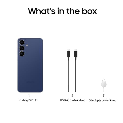 Samsung Galaxy S25 FE mit Galaxy AI, Handy mit Android, 6,7 Zoll FHD-Display, 50 MP Kamera, 128 GB Speicher, 8 GB RAM, 4.900 mAh Akku, Navy, 3 Jahre Herstellergarantie [Exklusiv auf Amazon]