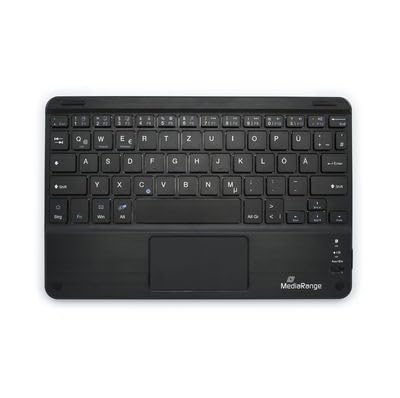 MediaRange kompakte Funk-Tastatur mit 64 Tasten und Touchpad, QWERTZ (DE/AT/CH) Tastaturbelegung, schwarz