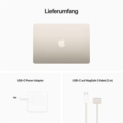 Apple 2022 MacBook Air Laptop mit M2 Chip: 13,6" Liquid Retina Display, 8GB RAM, 256 GB SSD Speicher, beleuchtete Tastatur, 1080p FaceTime HD Kamera. Kompatibel mit iPhone/iPad; Polarstern