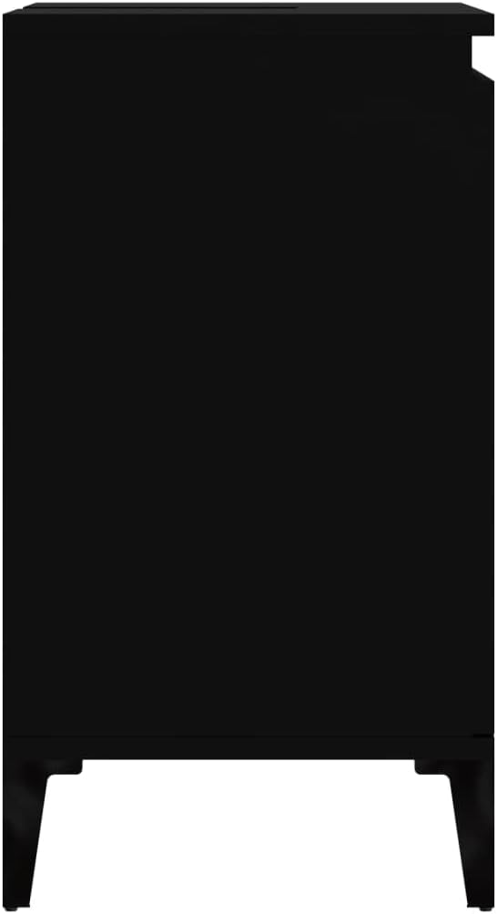 Myheimly Waschbeckenunterschrank Eichen-Optik 58x33x60 cm,Schwarz