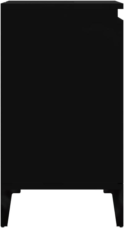 Myheimly Waschbeckenunterschrank Eichen-Optik 58x33x60 cm,Schwarz