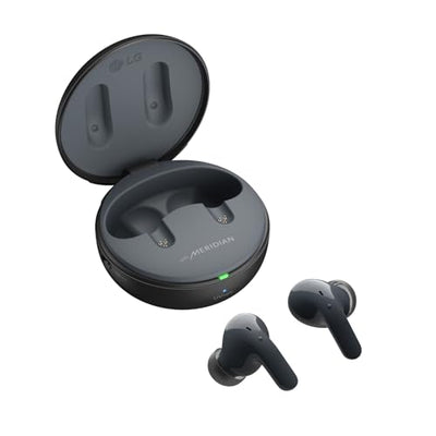 LG TONE Free DT90Q In-Ear Bluetooth Kopfhörer mit Dolby Atmos-Sound, MERIDIAN-Technologie, ANC (Active Noise Cancellation), Uvnano & IPX4-Spritzwasserschutz - Schwarz