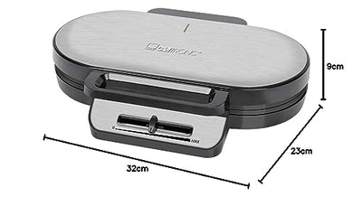 Clatronic Waffeleisen mit 2 antihaftbeschichteten Backflächen | Waffeleisen Herzform stufenlos einstellbarer Bräunungsgrad & Backampel | 2 Waffeln pro Backvorgang in wenigen Minuten | 1200W | WA 3745