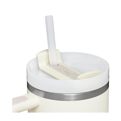 Stanley Quencher H2.0 FlowState Trinkflasche mit Strohhalm 1.2L - Thermobecher Kühlt 11 Stunden - 48 Stunden Eisgekühlt - Spülmaschinenfest - Thermosflasche BPA Frei - Kaffeebecher To Go - Cream