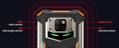 DOOGEE S8P 10000mAh Akku Outdoor Smartphone Ohne Vertrag, Octa-Core 6GB+128GB Android 10, 21MP Quad-Kamera, 6,3-Zoll-FHD + Corning Gorilla-Glas, Drahtlose Rückladung, IP68 Robustes Handy Schwarz