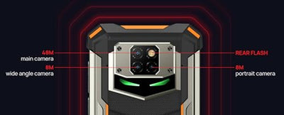 DOOGEE S8P 10000mAh Akku Outdoor Smartphone Ohne Vertrag, Octa-Core 6GB+128GB Android 10, 21MP Quad-Kamera, 6,3-Zoll-FHD + Corning Gorilla-Glas, Drahtlose Rückladung, IP68 Robustes Handy Schwarz