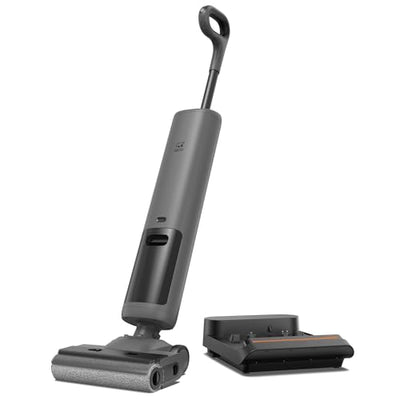 OSOTEK H200 Pro Wischsauger, 180° Flacher Saugwischer mit 58℃ Bürste Heißlufttrocknung, kabelloser Nass Trockensauger, 2 Seite Kantenreinigung, LED-Anzeige, Selbstreinigung mit 2-Richtungrotation