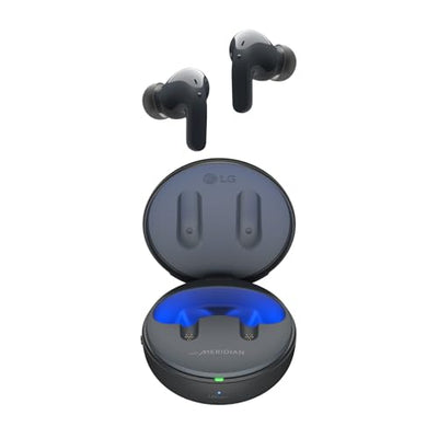 LG TONE Free DT90Q In-Ear Bluetooth Kopfhörer mit Dolby Atmos-Sound, MERIDIAN-Technologie, ANC (Active Noise Cancellation), Uvnano & IPX4-Spritzwasserschutz - Schwarz