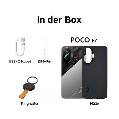 Xiaomi Poco F7 Smartphone, 12+512GB, Silber, Flaggschiff Snapdragon 8s Gen 4, 6500mAh Akku, 50MP Sony-Kamera mit OIS, 6,83" 1.5K 120Hz AMOLED-Display (Kein Netzadapter enthalten)