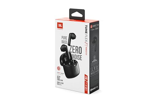 JBL Tune Flex TWS – Wasserdichte, True-Wireless In-Ear-Kopfhörer mit Noise-Cancelling in Schwarz – Mit bis zu 32 h Musikwiedergabe