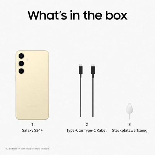 Samsung Galaxy S24+ AI Smartphone, Android-Handy ohne Vertrag, 12 GB RAM, 512 GB Speicher, 50-MP-Kamera, Lange Akkulaufzeit, Amber Yellow, 3 Jahre Herstellergarantie