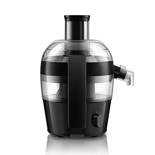 Philips Entsafter – 500W, 1.5L, HomeID-Rezepte-App, QuickClean (HR1832/00), 400 Watt, ‎1 Liter, 23 x 23 x 42 cm, Schwarz