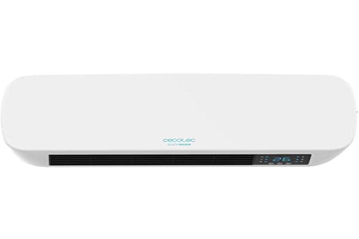 Cecotec Keramisches Wandheizgerät ReadyWarm 5200 Box Ceramic. 2000W, LED-Bildschirm und Fernbedienung, Temperaturregler mit zwei Leistunfsstufe un 3 Betriebsarten, Timer, 20 m2