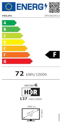 Philips Ambilight 55PUS8109 4K LED Smart TV - 55-Zoll Display mit Pixel-präziser Ultra HD, Titan OS Plattform und Dolby Atmos, Funktioniert mit Alexa und Google Sprachassistent - Satiniertes Chrom