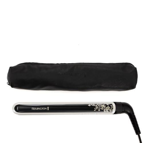 Remington Glätteisen [Testsieger] Pearl (hochwertige Keramikbeschichtung mit echten Perlen für eine gleichmäßige Wärmeverteilung) LCD-Display, 150-235°C, inkl. Aufbewahrungstasche, Haarglätter S9501