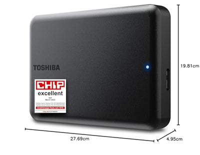 Toshiba Canvio Partner 4TB Portable 2.5'' Externe Festplatte, USB 3.2, Mac & Windows kompatibel. Xbox, PS4, PS5
