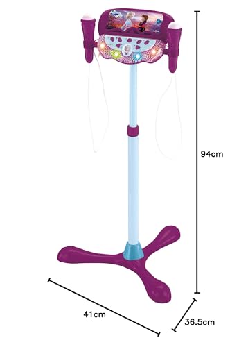 Lexibook, Die Eiskönigin, Leuchtender Lautsprecher auf Ständer für Kinder, musikalisches Spiel, verstellbare Höhe, Lichteffekte, 2 Mikrofone inklusive, MP3-Stecker, Aux-in Kabelstecker, lila, S160FZ