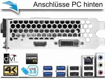 Ryzen7 Gaming PC mit 3 Jahren Garantie! AMD Ryzen7 4700 16-Thread Prozessor, 4 GHz | 16GB | 512 GB SSD | Geforce GTX 1650 4 GB DDR5 | DVD±R/RW | Win11 Pro | WLAN | 6x USB 3.0 | MS Office #6457