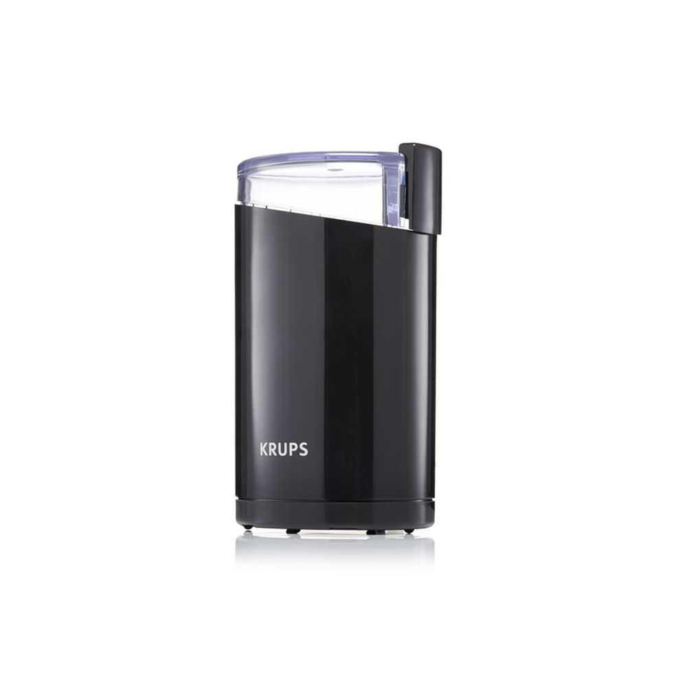 Krups KM3210 Proaroma Plus Filterkaffeemaschine | 10 Tassen | 1100 Watt | Schwarz mit Edelstahlapplikationen & F20342 Kaffeemühle und Gewürzmühle in Einem 75g Füllmenge Schwarz