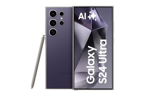 Samsung Galaxy S24 Ultra AI Smartphone, Android-Handy ohne Vertrag, 12GB RAM/512GB Speicher, 200-MP-Kamera, S Pen, Lange Akkulaufzeit, Titanium Violet, 3 Jahre Herstellergarantie