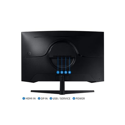 Samsung Odyssey G55C Curved Gaming Monitor, 32 Zoll, Bildschirm mit VA-Panel, 2.560 x 1.440 Pixel, 1.000R Radius, HDR10, AMD FreeSync, Bildwiederholrate 165 Hz, Reaktionszeit 1 ms (MPRT)