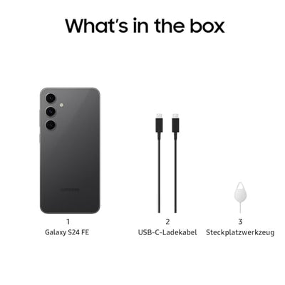 Samsung Galaxy S24 FE AI Smartphone ohne Vertrag, AI Handy mit Android, 8 GB RAM, 256 GB Speicher, 50-MP-Kamera, Lange Akkulaufzeit, Graphite, 36 Monate Herstellergarantie [Exklusiv bei Amazon]