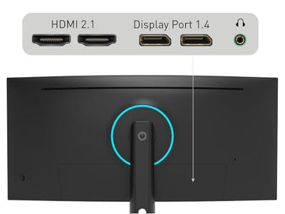ODYS Gaming Monitor XP34 PRO-X - 34 Zoll (86 cm), Curved (1500R), 180 Hz, UWQHD (3.440x1.440 px), 1ms Reaktionszeit, HDR, FreeSync/G-Sync komp., Eye Care, HDMI, DP, 3,5mm Audio