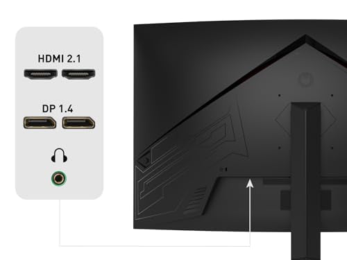 ODYS XP32 PRO-X - Curved Gaming Monitor 32 Zoll (80 cm), 180 Hz, WQHD (2.560x1.440 px), 2,4 ms (GtG) Reaktionszeit, HDR, 1500R, FreeSync/G-Sync kompatibel, Eye Care, HDMI, Display Port, 3,5mm Audio