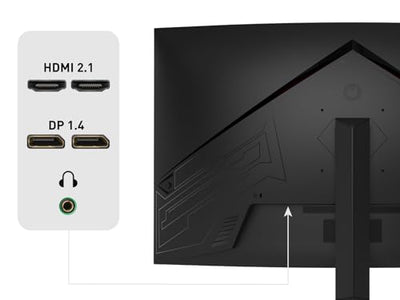 ODYS XP32 PRO-X - Curved Gaming Monitor 32 Zoll (80 cm), 180 Hz, WQHD (2.560x1.440 px), 2,4 ms (GtG) Reaktionszeit, HDR, 1500R, FreeSync/G-Sync kompatibel, Eye Care, HDMI, Display Port, 3,5mm Audio
