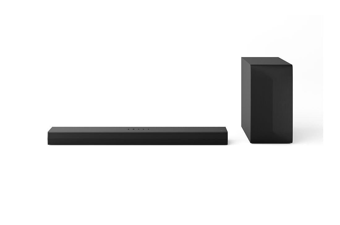 LG S60T Intelligente Soundbar, 340 W, 3.1 Kanäle, Surround-Sound Dolby Digital und DTS, breite Konnektivität, HDMI, Bluetooth, USB, optischer Eingang, Schwarz