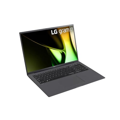 LG gram 17 Zoll Notebook - 1350g Intel Core Ultra7 Laptop (32GB RAM, 2TB Dual SSD, 21,5h Akkulaufzeit, IPS Panel Anti-Glare Display, Win 11 Home, 2024) - Grau