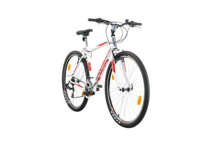 Multibrand Distribution Probike Pro 29 Zoll Mountainbike 21 Gänge, für Männer und Frauen, geeignet von 175 – 190 cm (weiß rot matt)