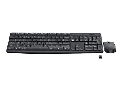 Logitech MK235 RF Wireless QWERTZ Schweiz Schwarz - Tastaturen (Standard, Kabellos, RF Wireless, QWERTZ, Schwarz, Maus enthalten)