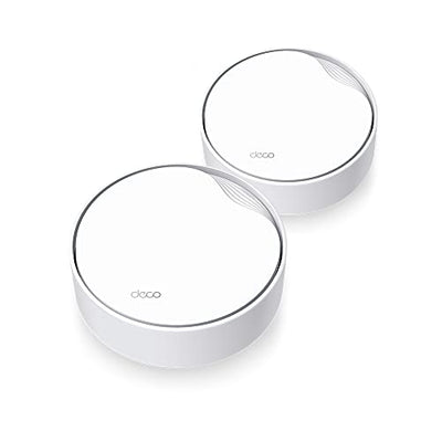 TP-Link Deco X50-PoE Wi-Fi 6 Mesh WLAN Set(2 Pack), AX3000 Dualband Router &Repeater(Unterstützt PoE und DC-Stromversorgung, 2.5Gbps Port, Reichweite bis zu 420m²,WPA3, ideal für große Häus) weiß
