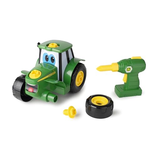 John Deere 46655 Bau-Ihr-Ihnen-Johnny-Traktor, Kinder Traktor zum Selbstbauen, Hochwertiger für Kinder ab 18 Monaten, Spielen und Sammeln, Spielzeugtraktor, ab 18 Monaten, Grüne