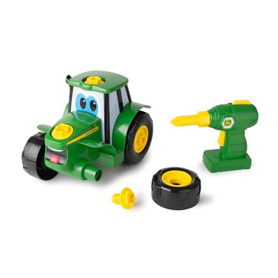 John Deere 46655 Bau-Ihr-Ihnen-Johnny-Traktor, Kinder Traktor zum Selbstbauen, Hochwertiger für Kinder ab 18 Monaten, Spielen und Sammeln, Spielzeugtraktor, ab 18 Monaten, Grüne