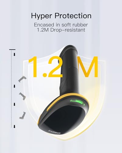 Inateck Barcode Scanner Bluetooth,1D Handheld Barcode Scanner,1 Ladung in 3 Monaten,Kabelloser Handscanner, Unterstützen Selbst Entwickelte App und SDK, BCST-21