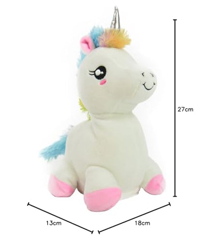 Kögler 75662 - Labertier Einhorn Snowflake, ca. 27 cm groß, nachsprechendes Plüschtier mit Wiedergabefunktion, plappert alles witzig nach und bewegt sich, batteriebetrieben