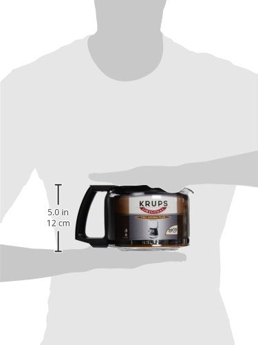Krups KM321 Proaroma Plus Glas-Kaffeemaschine, 10 Tassen, 1100 W, modernes Design, schwarz mit Edelstahlapplikationen & F03442 Glaskrug Espresso-/Kaffeemaschinenzubehör mit Deckel, 10 Tassen, schwarz