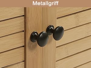 EUGAD Waschbeckenunterschrank, Badezimmer Unterschrank, aus natürlichem Material, Waschtischunterschrank, Badezimmerschrank mit 2 Lamellentüren 1 Verstellbarer Ablage, 60x60x30 cm