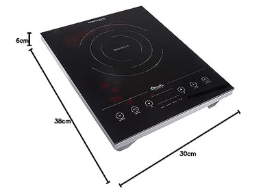 ROMMELSBACHER CT 2010/IN Einzelkochplatte Induktion - Glaskeramik, Topferkennung, energiesparend, Touch Sensoren, LED Display, 60-240 Grad, Timer, Abschaltautomatik, Restwärmeanzeige, 2000 W