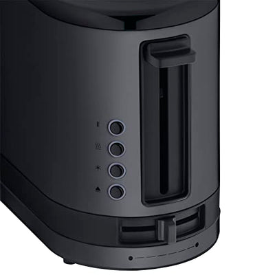 WMF Küchenminis Langschlitztoaster 2 Scheiben mit Brötchenaufsatz, Toaster schmal, XXL, Bagel-Funktion, 7 Bräunungsstufen, 900W, Toaster edelstahl matt, schwarz