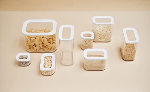 Mepal 4-teiliges Set Vorratsdosen mit Deckel - Lebensmittelbehälter Rechteckige - Küchenorganizer aus Kunststoff - Vorratsbehälter Luftdicht - 4 x 1000 ml - White