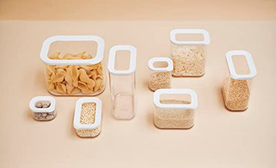 Mepal 4-teiliges Set Vorratsdosen mit Deckel - Lebensmittelbehälter Rechteckige - Küchenorganizer aus Kunststoff - Vorratsbehälter Luftdicht - 4 x 1000 ml - White