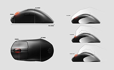 SteelSeries Prime Wireless - Esports Leistung Kabellose Gaming-Maus - 100 Stunden Akkulaufzeit - TrueMove Air Optical Sensor mit 18.000 CPI - Magnetisch-optische Schalter