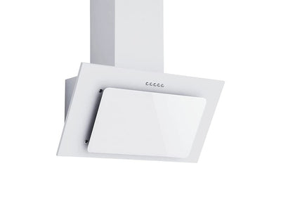 Respekta Dunstabzugshaube kopffrei/Dunstabzugshaube schräg 60 cm/Metallgehäuse mit Glasschirm in Weiß/Abluft - und Umluftfunktion / CH33060WB / B / 51 – 63,5 dB