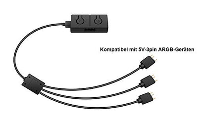 EZDIY-FAB RGB Konverter 12V RGB zu 5V ARGB Transfer Hub mit 3-Wege Splitter,Motherboard mit 12V 4Pin Header kann 5V ADD RGB Produkte steuern, Eingebaute 50 Farbmodi